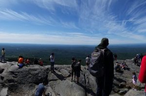 Mount Monadnock view and hikers