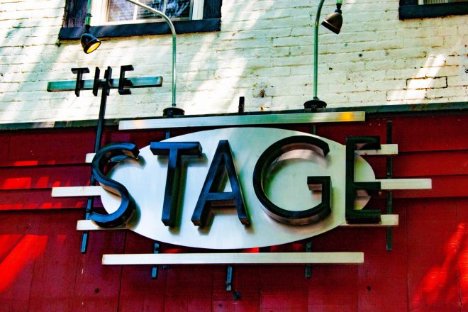 The Stage restaurant sign